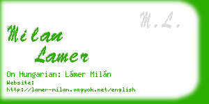 milan lamer business card